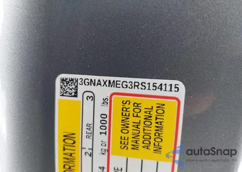 2024 Chevrolet Equinox Fwd Rs z USA, uszkodzony, nr VIN 3GNAXMEG3RS154115